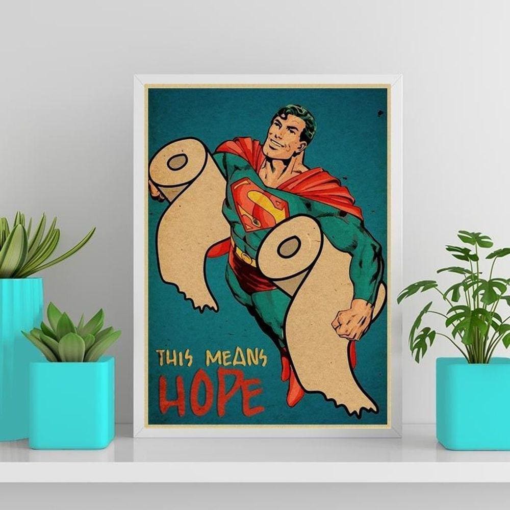 Quadro Divertido Decorar Banheiro 45X34Cm - Com Vidro Branca