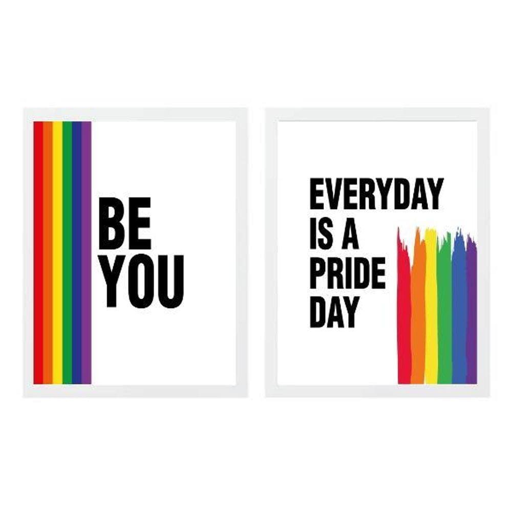 Kit 2 Quadros Lgbt Everyday Be You 33X24Cm