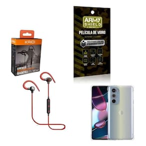 Kit Capinha Moto Edge 30 Pro Fone Bluetooth E Película 3D