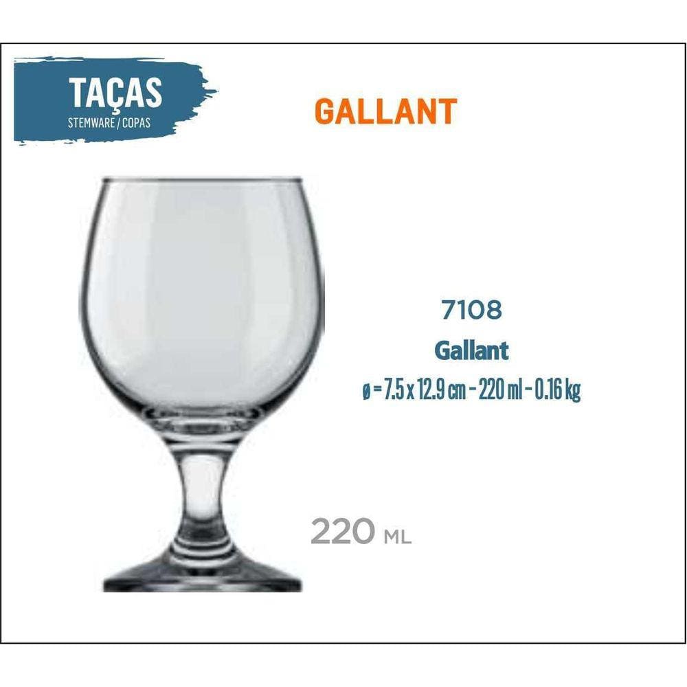 12 Taça Gallant 220Ml - Vinho