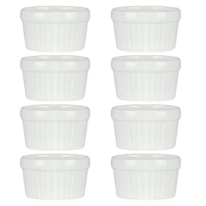 8 Ramekin De Porcelana Classic Branco 6Cm X 4Cm Lyor