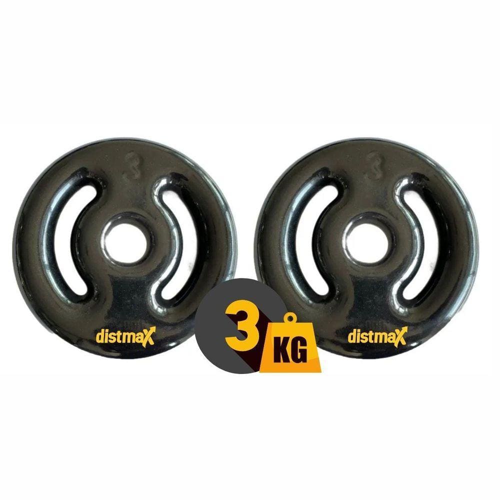 Anilha Vazada Emborrachada 3Kg  Par