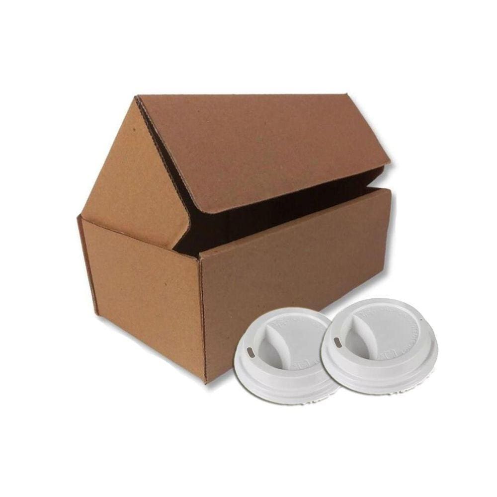 Tampa Plástica Branca Copo De Papel 210Ml 50 Uni Kit 20