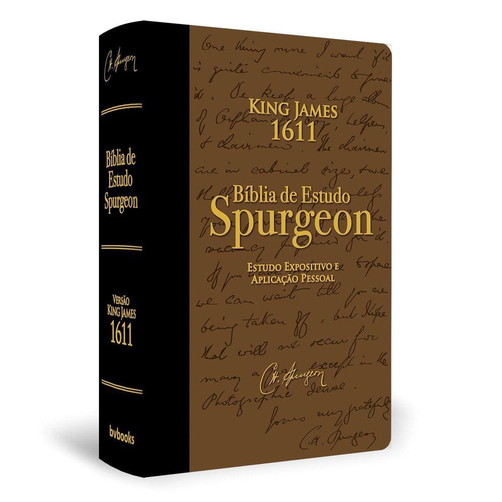 Bkj 1611 Fiel Estudo Spurgeon Marrom Com Preto Pu Importado