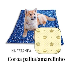 Colchonete Cama Pet Médio 80X60 Impermeável - Coroa Amarela