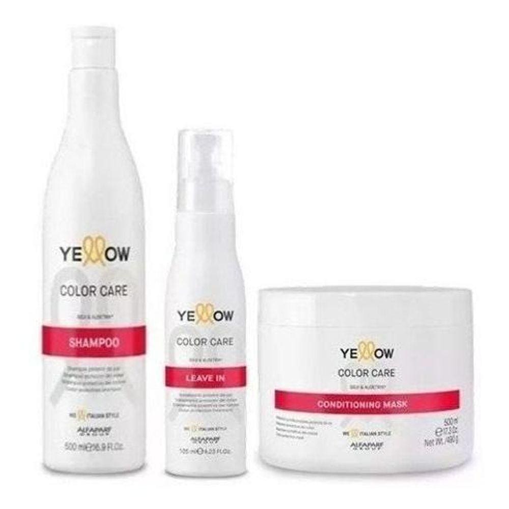 Yellow Color Care Shampoo 500Ml Masc 500Gr Leave-In 125Ml