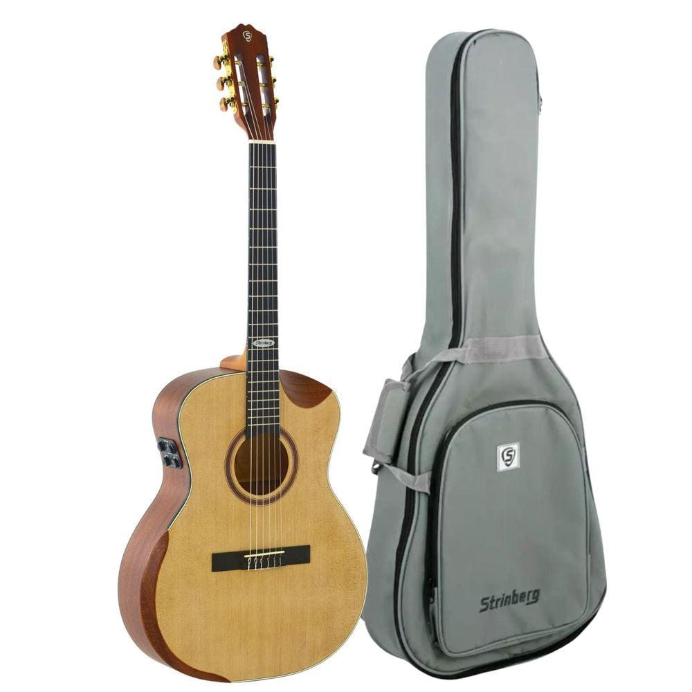 Violao Nylon Eletrico Strinberg Galaxy Sc301Hcr Ns Natural