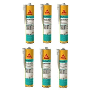 Kit 6 Selante Poliuretano Sikaflex Construction+ Branco Top