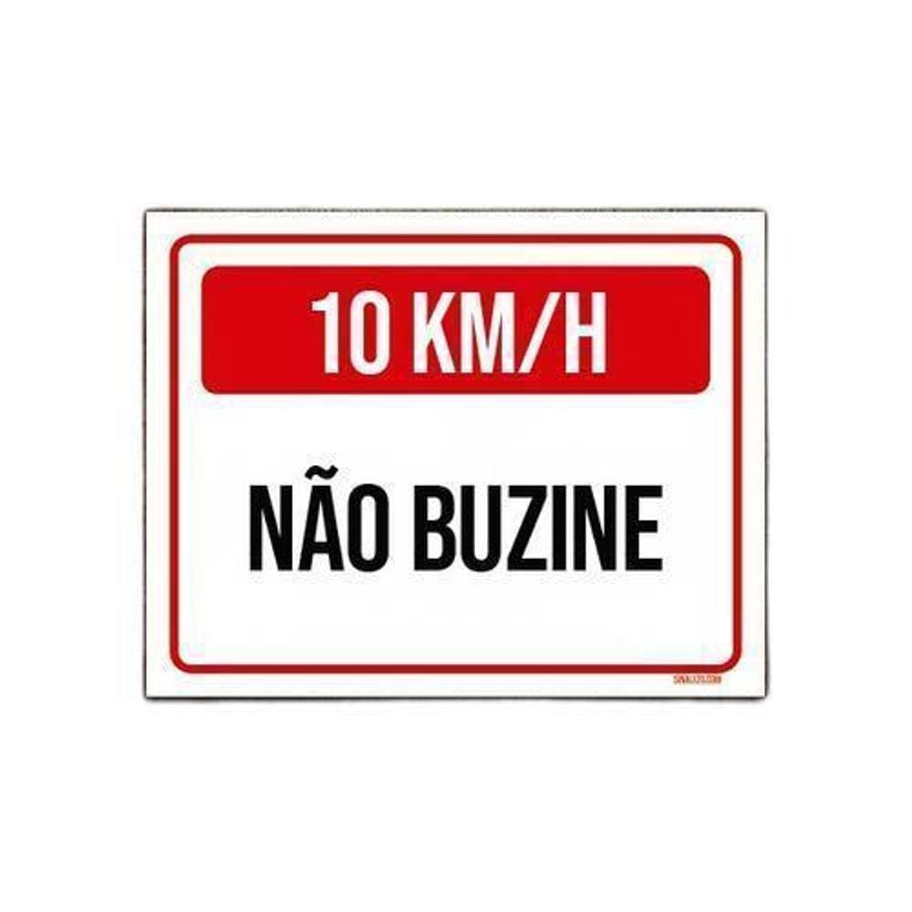 Kit 5 Placas Sinalização 20 Km Não Buzine