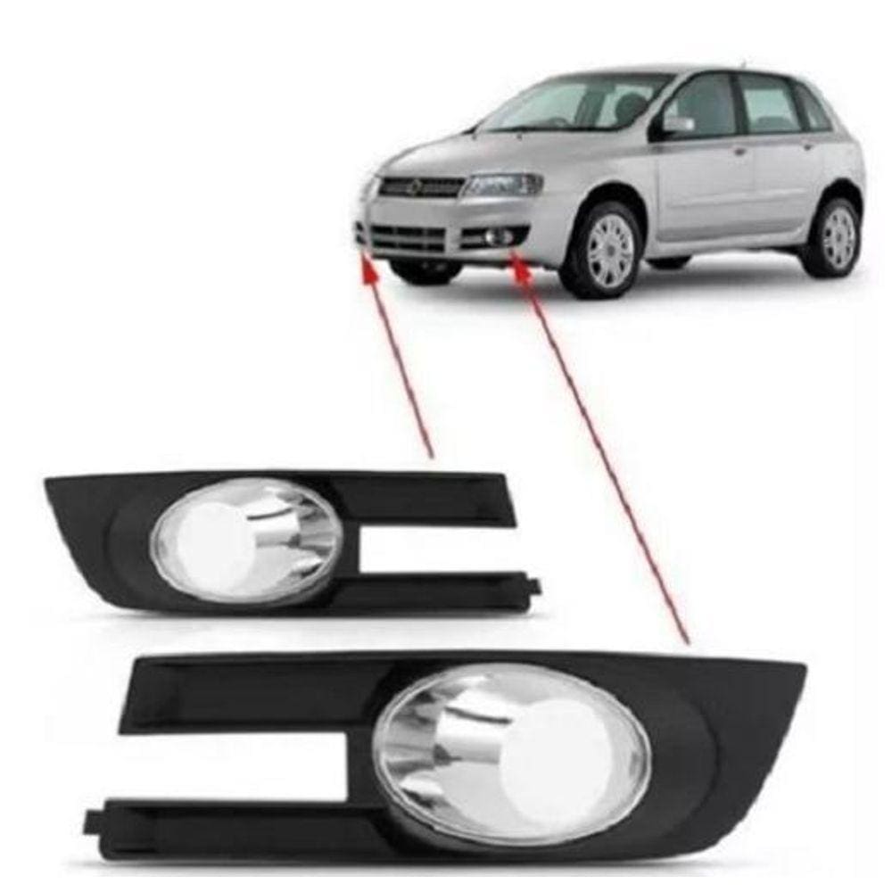 Par Grade Moldura Farol Milha Stilo 2008 09 10 11 Cromado