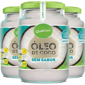 Óleo De Coco Sem Sabor Qualicoco 500Ml 3 Unidades