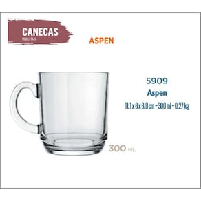 12 Caneca Aspen 300Ml-Café C/Leite-Cappuccino-Chocolate-Chá