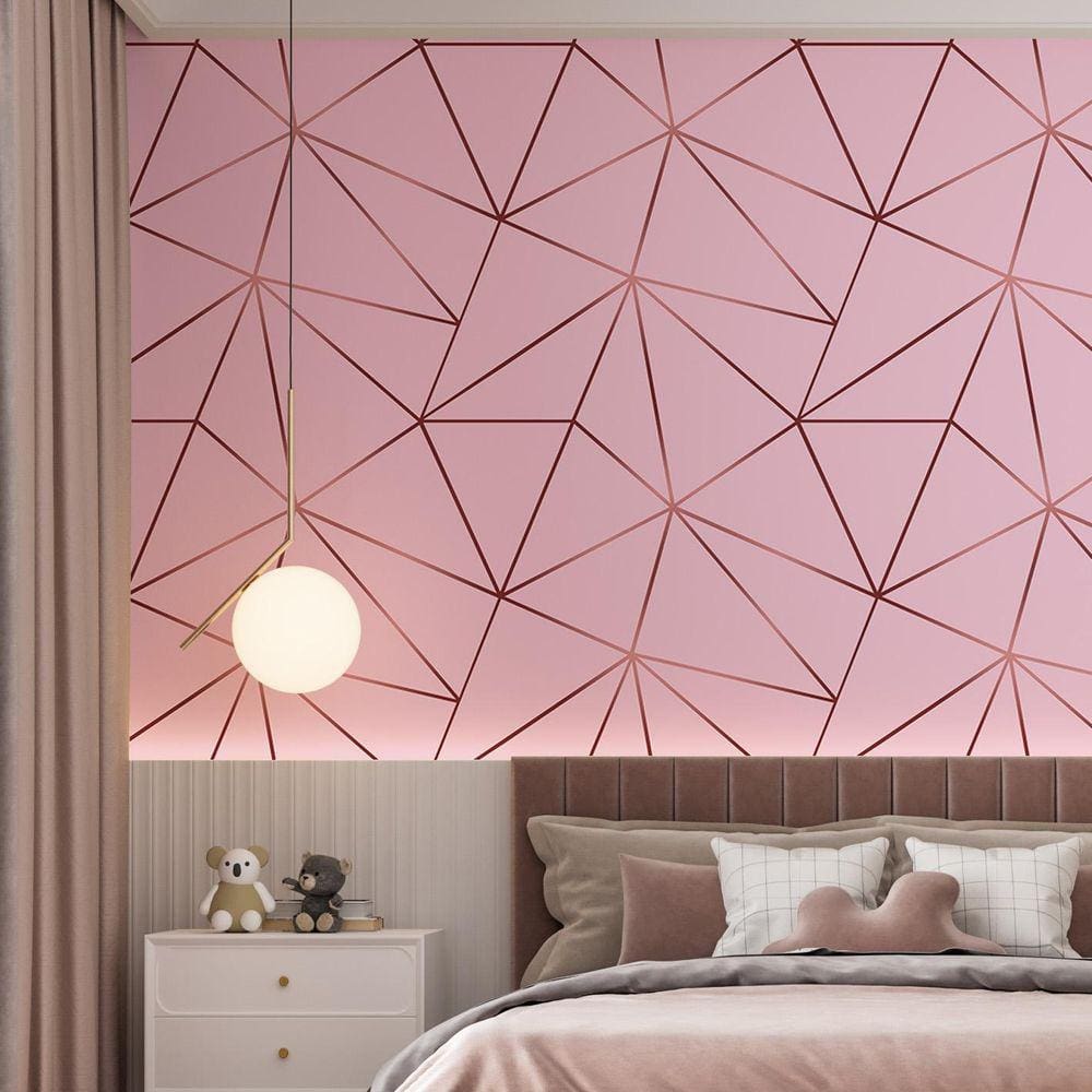 Kit 4 Rolos Papel De Parede Adesivo Zara Rosa 3,0M