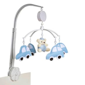 Móbile Musical Ursinho Com Carrinhos Quarto Bebê Menino