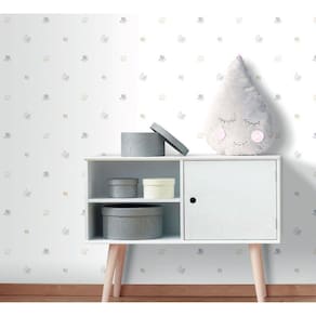Papel Parede Lullaby Pegadas Azul 2281 - Rolo: 10M X 0,53M