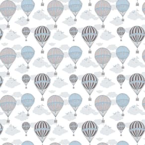 Kit 10 Rolos Papel De Parede Adesivo Inf Balão Azul 3,0M