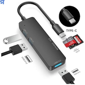 Hub Tipo C 2 Portas Usb1 Porta Usb 3.0 Sd/Tf Cartão Microsd