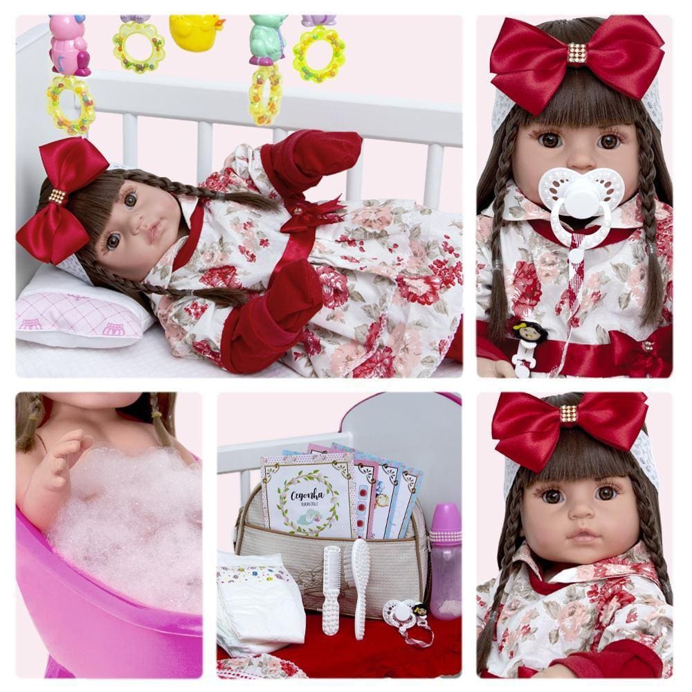 Boneca Bebe Reborn Recem Nascida Silicone Com Lindos Itens - Chic Outlet -  Economize com estilo!