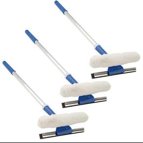 Kit Com 3 Rodos Bralimpia Limpa Vidro 25Cm Com Cabo De 50Cm