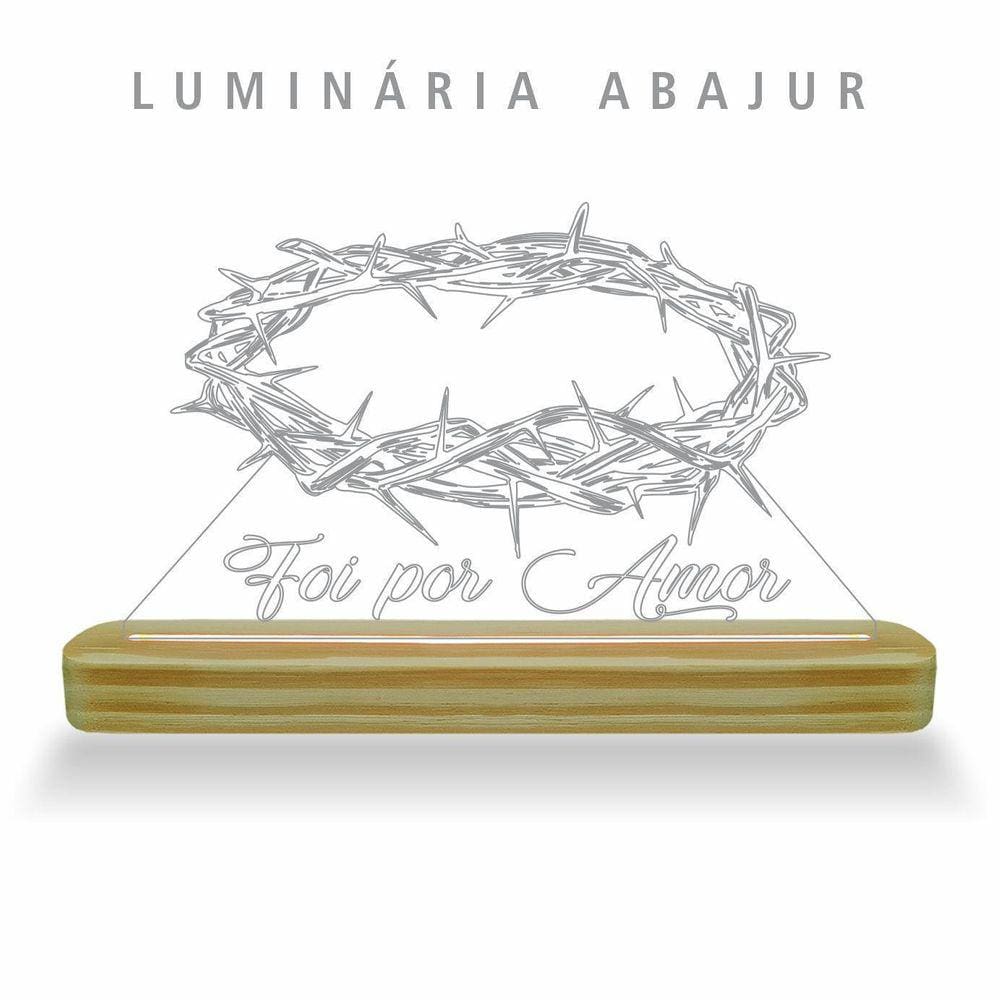Luminária De Mesa Abajur Rgb Colorida - Foi Por Amor Coroa