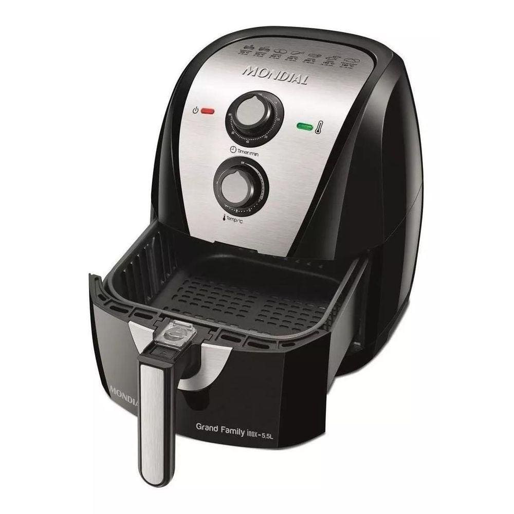 Fritadeira Elétrica Sem Óleo Mondial Inox Af-55I 5,5L 127V