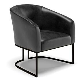 Poltrona Stella Corano Preto Base Metálica Industrial Preto - D`Rossi
