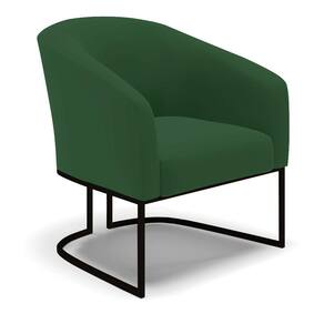 Poltrona Stella Veludo Base Metálica Industrial Preto - D`Rossi
