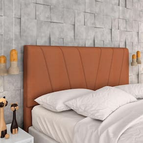 Cabeceira Estofada Queen Bragança Suede Terracota - Móveis Arapongas