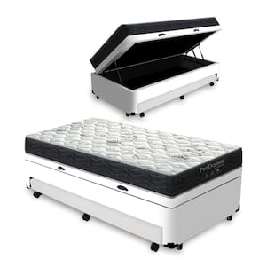 Cama Box Baú e Auxiliar Solteiro + Colchão de Molas - Probel - Prodormir Sleep Black - 88cm