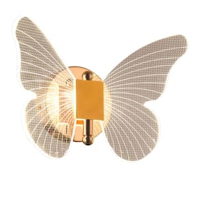 Arandela Borboleta Dourada Led 8W 3000K Bivolt