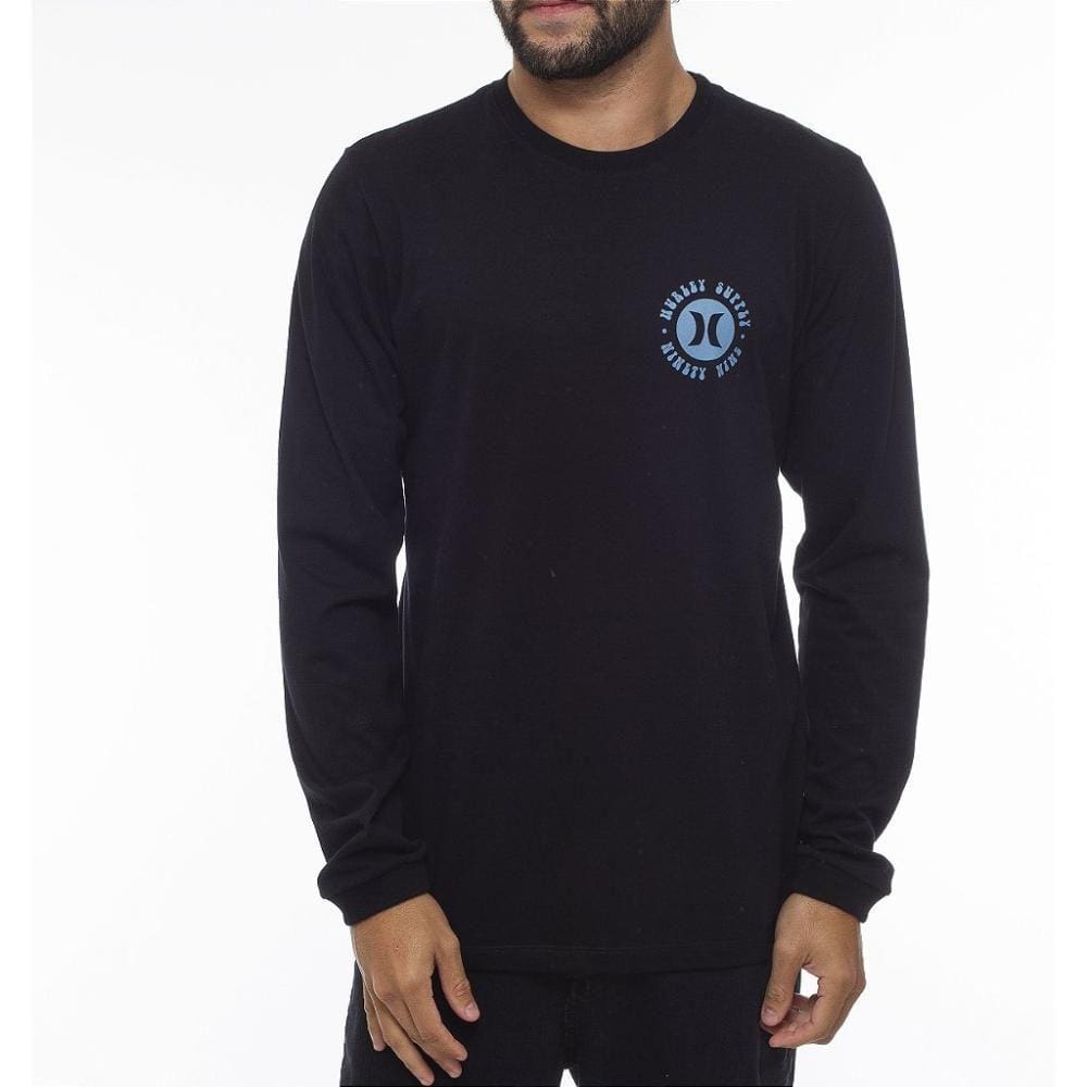 Camiseta Hurley Manga Longa Mandala WT23 Masculina Preto