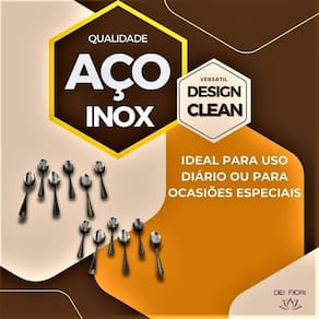 Jogo 12 Colheres Sobremesa Em Aço Inox Durável Casa Buffet