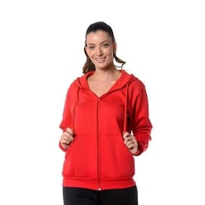 Moletom Feminino Conguru Ziper Liso Confort Vermelho
