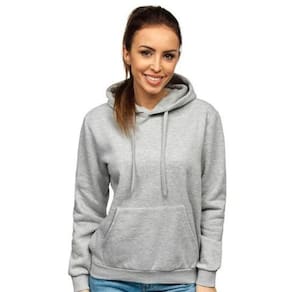 Moletom Conguru Feminino Liso Moda Inverno Confort Cinza