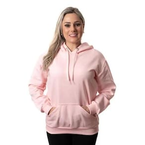 Moletom Conguru Feminino Liso Moda Inverno Confort Rosa
