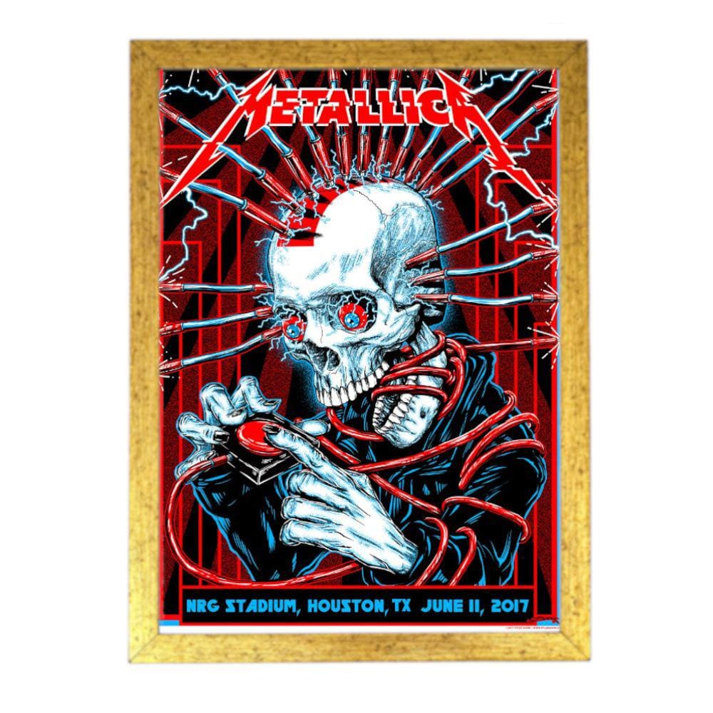quadro poster com moldura rock classico metallica d8126