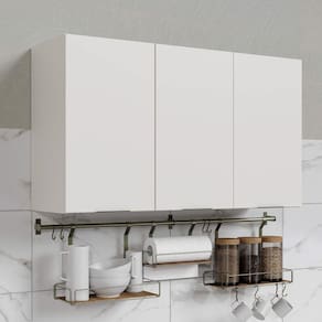Armário Aéreo 3 Portas Ipanema CabeCasa MadeiraMadeira Branco/Branco