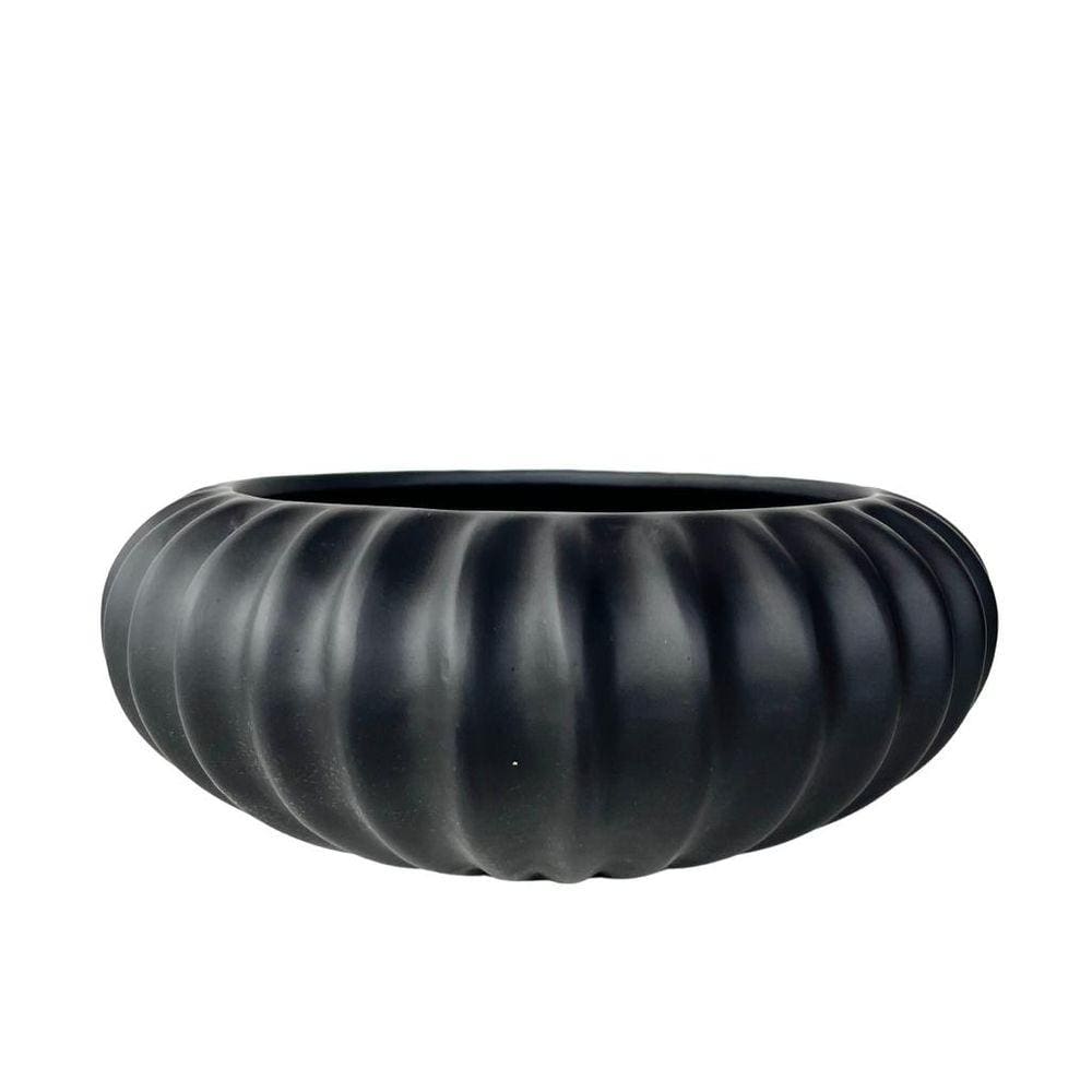 Vaso centro de mesa bacia ikebana preto fosco médio luxo