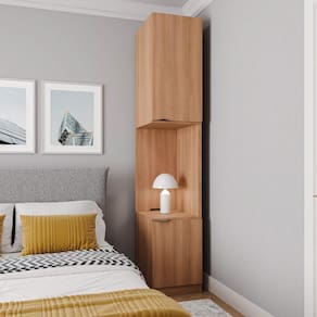 Mesa de Cabeceira Modular Direita Hera 2 Portas 1 Gaveta CabeCasa MadeiraMadeira Louro