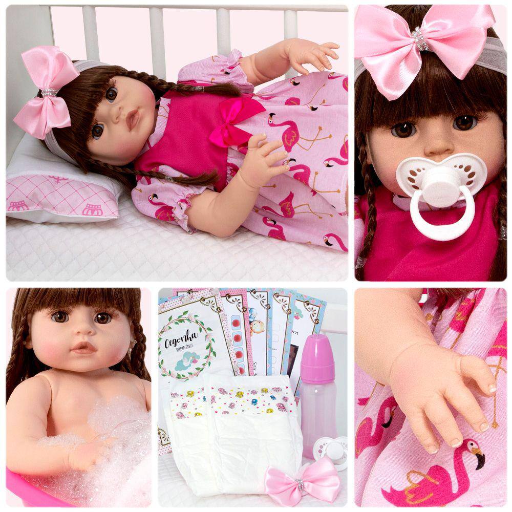 Boneca Bebê Reborn Real Princesa Morena - Cegonha Reborn Dolls