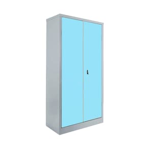 Armário De Aço 2 Portas Com Prateleira 1,20 C/ Chaves Azul Claro