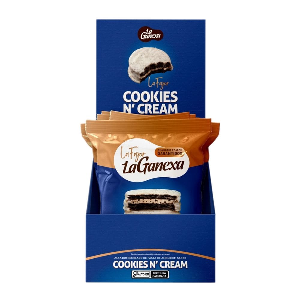 Alfajor c/ Whey La Fajor Cookies Cream Cx c/12 Und