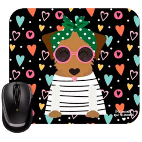 Mouse Pad decorado Marca Me Encanta Dog Caramelo