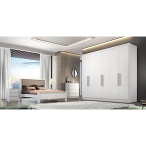 Guarda Roupa Casal 100% MDF 6 Portas 6 Gavetas - Rizon -Branco - Móveis Novo Horizonte