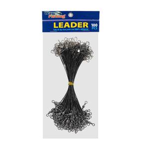 Chicote Aço Castor Encastoado Leader Way Fishing Snap e Girador Preto Nº 6 100UN