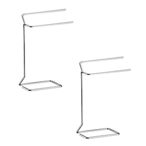 Kit 2 Porta Toalhas De Bancada Lavabo Banheiro Aço Cromado