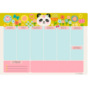 Bloco planner Semanal Me Encanta 50 Fls decoradas Panda