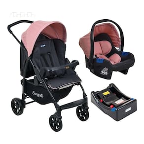 Carrinho Ecco Rosa Burigotto + Bebê Conforto Touring X + Base