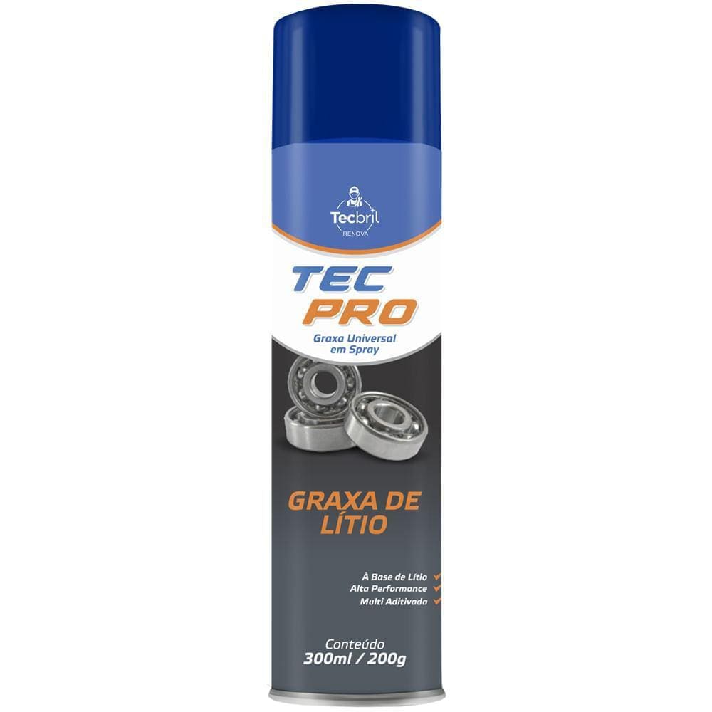 Graxa Spray Lítio Branca Litio 300ML Tecbril 592.0176