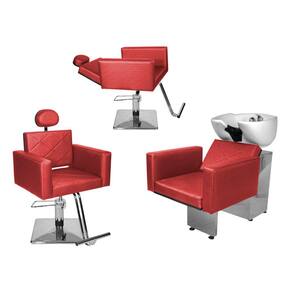 Kit Salão Evidence 1 Recl + 1 Fixa Quadrada + Lavatório Vermelho